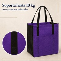 Sac de courses en PP non tissé avec logo personnalisé et poche avant, sac fourre-tout réutilisable 80 g/m² pour l'épicerie et la vente au détail
