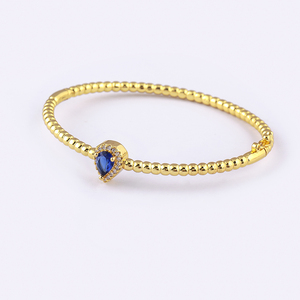 Qiku Bohemia giọt nước hình dạng kim cương mạ vàng quyến rũ Vòng đeo tay đồng Cubic Zirconia Bangles trang sức phụ kiện bán buôn - Product Image 2