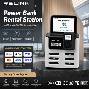 Borne de Recharge Publique Relink 6 Emplacements 8000mAh avec Écran Tactile HD 8 Pouces, <span class=keywords><strong>Terminal</strong></span> de Point de Vente NFC Sans Contact, Distributeur Automatique, Logo OEM - Product Image 1