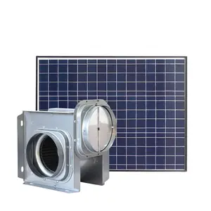 Ultra Quiet 6'' In-line Ceiling Ventilation 40W Solar Panel Powered Brushless Motor Driven Centrifugal Solar Air Extractor Fan