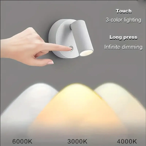 <span class=keywords><strong>Lampe</strong></span> <span class=keywords><strong>de</strong></span> lecture LED 5W à vente chaude, corps en aluminium, montage mural, veilleuse, commande tactile, tête rotative, placard, intensité réglable - Product Image 4