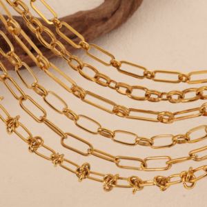 थोक 18k सोने की प्लेटेड डीवीडी श्रृंखला हार स्टेनलेस स्टील हार श्रृंखला थोक हाइपोएलर्जेनिक वाटरप्रूफ तिरनिश मुक्त गहने - Product Image 2