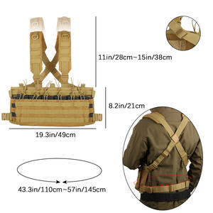 Chaleco Táctico Coyote Brown al por Mayor con Arnés de Pecho <span class=keywords><strong>Recon</strong></span>, Material de Nylon de Alta Resistencia, 6 Bolsillos de Gran Ampliación y Funda - Product Image 4