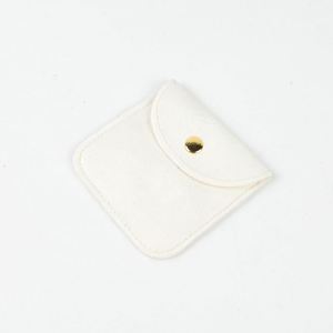 Soft Velvet Eco-friendly Recyclable Small Jewelry <b>Storage</b> Bags Pouch Button Closure for Rings Necklaces Gemstone Stamping - Product Image 3