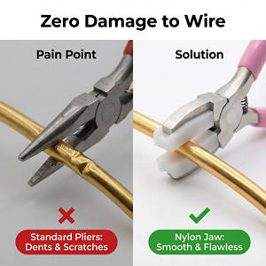 BeadSmith ניילון צבת אף שטוח 5 אינץ' - כלי להחלפה שאינו משבט ליצירת תכשיטים ויישור חוטים - Product Image 2