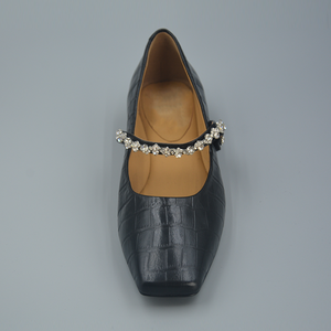 2025 primavera autunno <span class=keywords><strong>eleganti</strong></span> scarpe da donna con tacco basso di design a punta quadrata Casual in vera pelle donna - Product Image 3