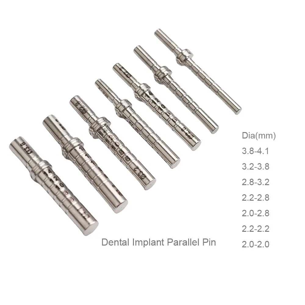 Profondità dentale perno parallelo per impianto chirurgico in acciaio inox 7 dimensioni doppia testa strumenti con scala odontoiatria strumento di laboratorio