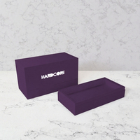 Boîte cadeau rigide personnalisée pour accessoires électroniques, impression sur le dessus et le dessous, violet mat, luxe, fabricant en gros