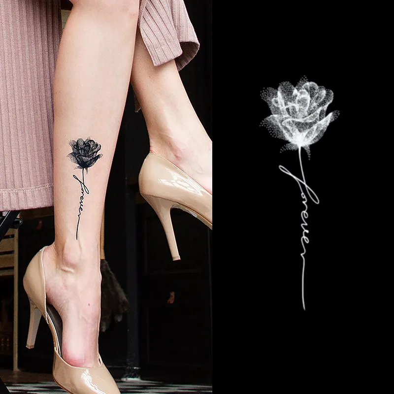 На заказ или оптовая продажа Shxin такая же Временная Хена татуировка цветок трафарет для женщин татуировка черная Водонепроницаемая Цветочная Татуировка рука