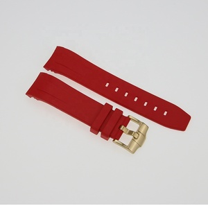 Bracelet de montre en caoutchouc vulcanisé de haute qualité, couleur rouge, trous de 1,8 mm et 2,5 mm, 22 mm, modèle SKX007 - Product Image 4