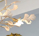 Lustre en céramique moderne à feuilles de ginkgo longues, personnalisé, pour hôtel, villa, décoration d'escalier, APCITL