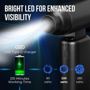 Có thể sạc lại 100000 vòng/phút điện cầm tay nén Air Blower 3-tốc độ Khăn lau bụi cho điện thoại di động máy tính đa chức năng Cleaner - Product Image 3