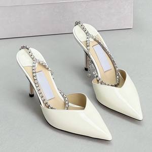 Chaussures à talons hauts en cuir véritable pour femmes, de haute qualité, de luxe, pour mariage et soirée, collection été Jimmys - Product Image 2