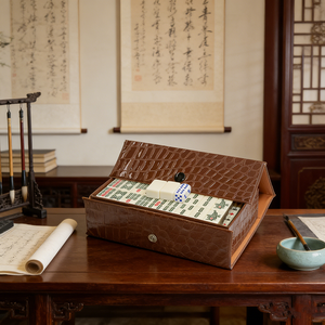 Mini <span class=keywords><strong>Mahjong</strong></span> en Boîte Peau de Serpent, Vente Directe Usine, Format de Poche Portable pour Voyage et Jeu en Famille - Product Image 6