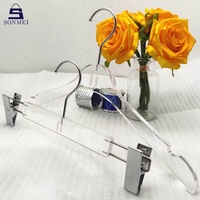 Cintre à jupe rond moderne de luxe pour femme, personnalisé, en acrylique transparent avec pinces dorées