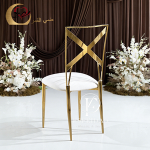 Gold Mesh Back <b>Stackable</b> Modern <b>Dining</b> Luxury Throne <b>Chairs</b> with Stainless Steel Frame for Home Furniture Events Wedding Party - Product Image 4