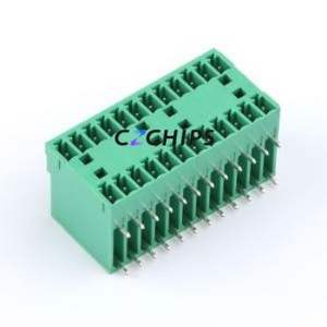 MX15EDGRH-3.81-2*12P-GN01-Cu-A Plug-in Terminal Block Bent Lead Through Hole,P=3.81mm Board-to-Board / Socket - Closed 2x12P - Product Image 1