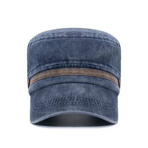 <b>Flat</b> Cap Cotton Breathable Sun <b>Hat</b> Navy Blue Adult Outdoor Wear - Product Image 1