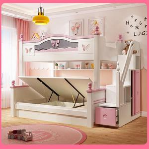 Letto a Castello Contemporaneo in Legno Massello <span class=keywords><strong>per</strong></span> Ragazze con Scala e Spazio di Archiviazione, Ideale <span class=keywords><strong>per</strong></span> Camere da Letto, Scuole, Hotel, Appartamenti e Camere dei Bambini - Product Image 5