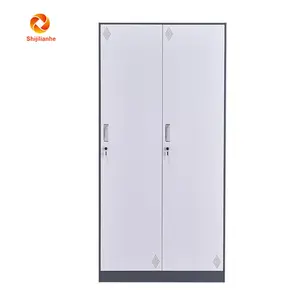 Заводская поставка, стальной шкафчик для одежды, 2 двери, металлический шкаф для хранения, металлический шкаф для хранения с запирающимися дверями
