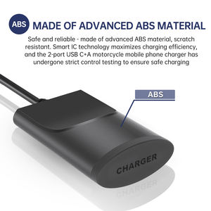 شاحن <span class=keywords><strong>USB</strong></span> مزدوج PD 12-24 فولت شاحن سيارة ودراجة نارية سريع مع نوع C للشحن السريع - Product Image 4