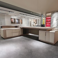 Ensemble de bureau de direction en bois moderne de luxe à finition brillante, durable, élégant, écologique, mobilier de bureau ergonomique pour la maison et la villa
