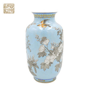 Vase décoratif en céramique chinoise moderne en gros, vase floral bleu en porcelaine, articles ménagers, vase décoratif en cloisonné - Product Image 2