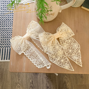Tracy & Herry Gentle Maiden Lace Bow Hairpin Top Clip Princesse Hairgrips Hair Edge Clip Sweet Temperament Hair Clip - Product Image 3