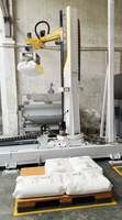 Bras robotisé de déballage de sacs monté sur rail |   Robot de dépalletisation mobile pour alimentation automatique |   25-100 kg/sac, 100-120 sacs/heure