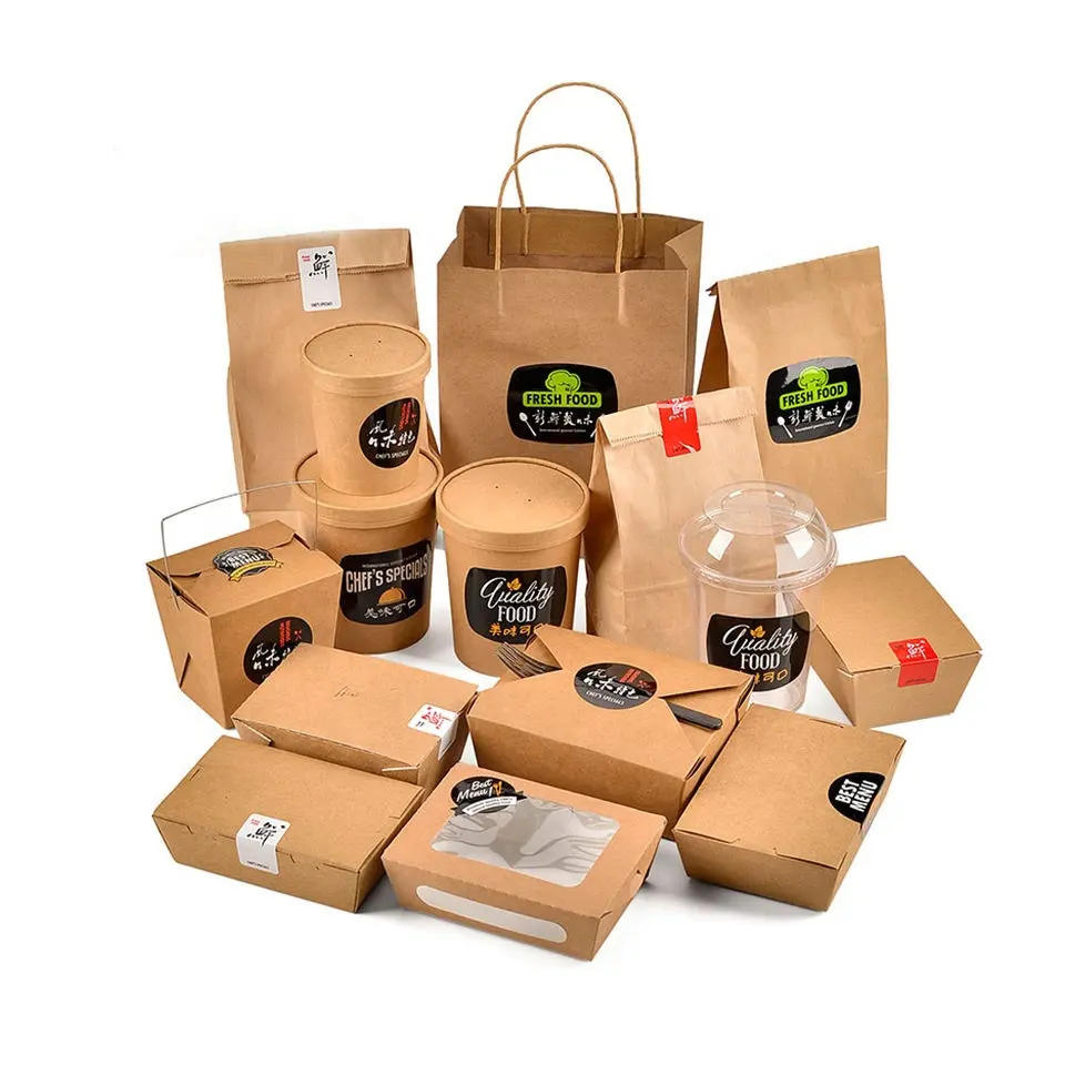 Custom Shopping Paper Bag Printing Bags Brown Craft Paper Bag Kraft Paper Food Carton Packing Gravure Printing Recyclable