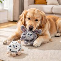 Jouet à mâcher interactif pour chien en peluche animale de dessin animé avec visage TPR résistant aux morsures et expressif, pour petits et moyens chiens