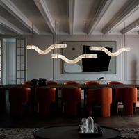Lampe suspendue minimaliste en albâtre pour salon, lustre en plâtre pour salle à manger, luminaires suspendus décoratifs à LED réglables