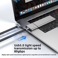 Kabel USB5 Tipe-C Double Head FPC Flat Wire 543 80G Kecepatan Tinggi Layar 16K Pengisian Cepat 240W Panjang Dapat Disesuaikan PVC 12 Bulan