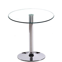 Bazhou café tables et chaises fabricants Mesa de cristal transparent rond en verre table à café chaud 4 chaises table à manger