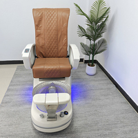 Fauteuil de Pédicure de Luxe Électrique Inclinable avec Massage pour Salon de Manucure et Spa