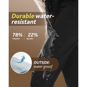 2025 femmes polaire doublé Joggers résistant à l'eau thermique hiver pantalons de survêtement pour la course randonnée Yoga avec poches pratiques - Product Image 2