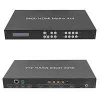 Matrice HDMI 8K60 4x4 avec HDR et HDCP2.3, contrôle IR, RS232 et LP/Web UI
