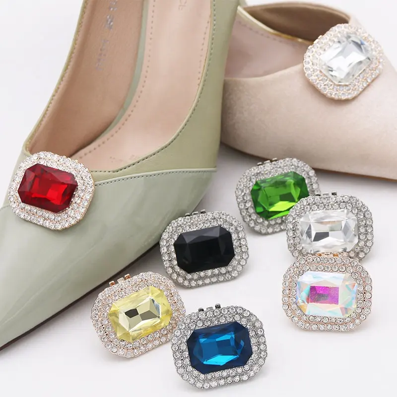 Birçok farklı renkler alaşım bling taklidi ayrılabilir ayakkabı tokaları aksesuarları kadın ayakkabı için