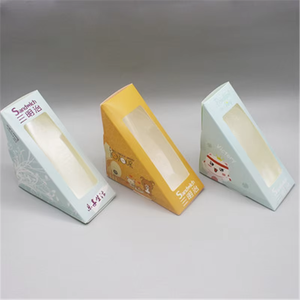 Boîte à sandwich triangulaire en papier avec fenêtre transparente, forme personnalisée, emballage cadeau pour pâtisserie, dessert, bonbons, fournitures de boulangerie - Product Image 1