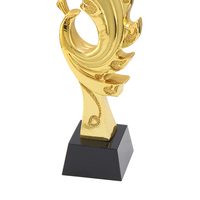 Trofeo de diseño único de 24,5 cm para competición de baile y actividades de banquete Regalos de recuerdo Copa de trofeo dorada con base negra personalizada
