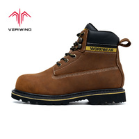 Chaussures de sécurité de haute qualité pour hommes, anti-écrasement et anti-perforation, en cuir, avec embout en acier, pour le travail industriel