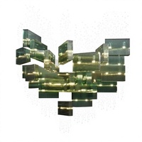 Lustre en cristal haut de gamme personnalisé avec source de lumière LED, installation double usage pour hôtel, salle de banquet, restaurant, bureau de vente