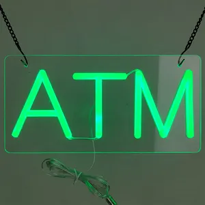 6*12CM Mini akrilik Custom Made açık Neon ekran yüksek parlak ATM banka reklam Led Neon burcu