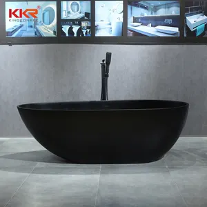 artificial stone bathtub luxury all black bath tub