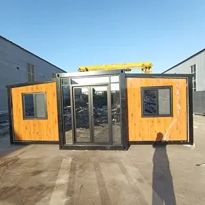 Case di casa container espandibili pieghevoli moderne di spedizione di lusso con wc e doccia prefabbricate a frame warehouse