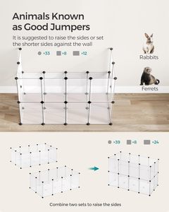 Corral para Animales Pequeños ZJH, Estilo Clásico Ecológico, 20 Paneles, Uso Interior/Exterior, <span class=keywords><strong>Recinto</strong></span> de Plástico para Cobayas - Product Image 4