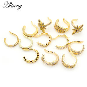 Alisouy 1pc <span class=keywords><strong>Helix</strong></span> Cartilage Conch Fake Piercing Jewelry Ajustable CZ Zircon Crystal Ear Cuff Non Piercing Conch Cuff Earring - Product Image 2