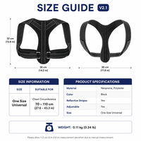 Correcteur de posture réglable en maille perforée, respectueux de la peau, avec logo personnalisé OEM, pour le soutien quotidien au bureau et la correction de la posture des épaules et du dos.
