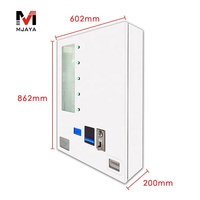 Distributeur mural de collations, de mouchoirs et de serviettes hygiéniques en métal avec monnayeur, écran LCD et écran tactile