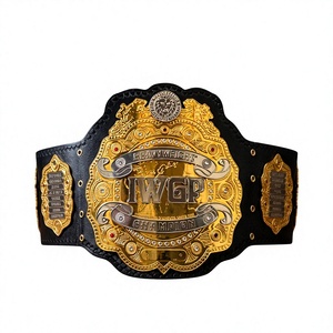 Cinturón de Campeonato IWGP de Peso Pesado, Doble Capa, Chapado en Oro, Resistente al Agua, 4 Placas Laterales Premium para Jiu-Jitsu y Karate - Product Image 1